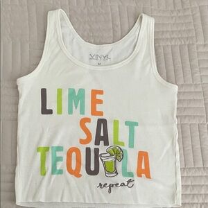 Vinyl White Graphic Tank Top